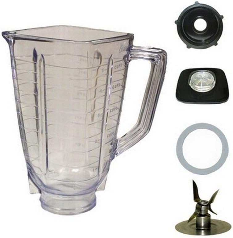 5 Cup Plastic Square Complete Blender Jar Fits Oster