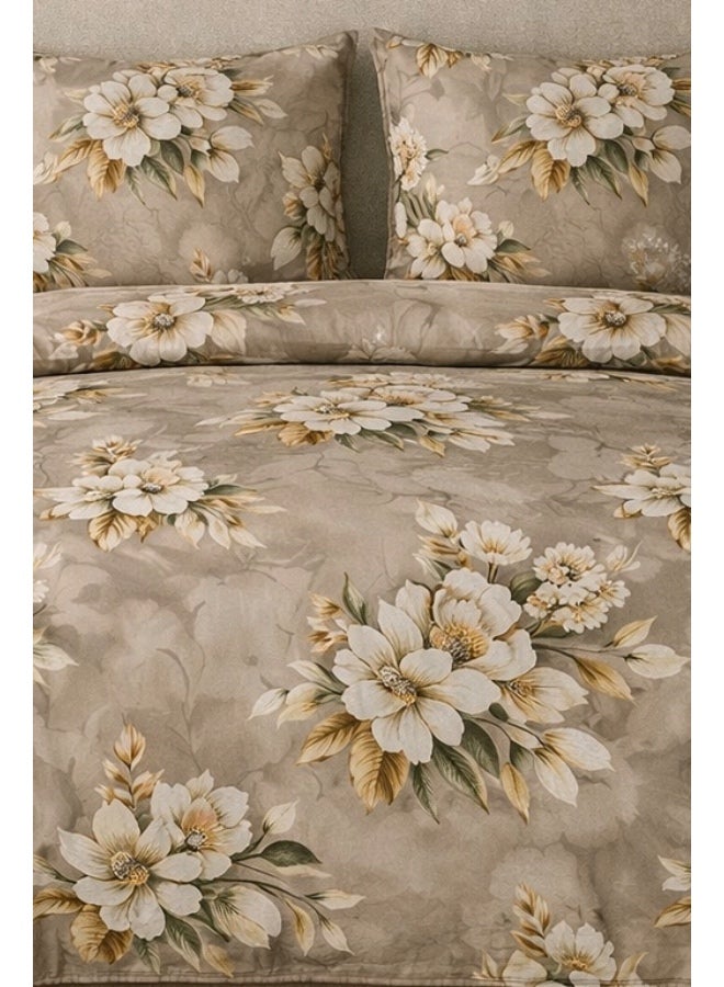 3 Pieces Flat Bedsheet Set with Floral Pattern King Size Bed Pillow Cover Set with 1 Bedsheet  2 Pillow - Image 2