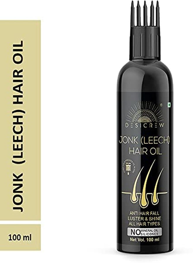 DESICREW Pure Jonk Oil Leech Tail with comb Applicator - Cold Pressed - For Hair Regrowth control & hair fall For Men & Women-100ML-(100 ml) - Image 2