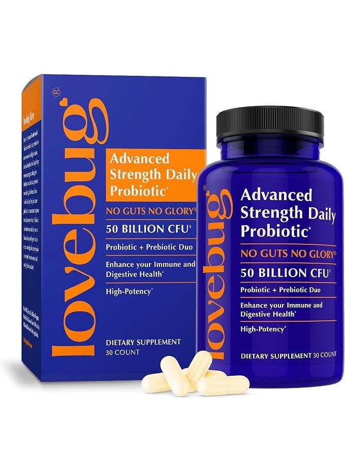LoveBug Probiotics Award Winning Maximum Strength | Rebuild & Restore Immune and Digestive Microbiome | 10 Clinically Studied Strains for Constipation, Diarrhea & Upset Stomach | 50 Billion CFU