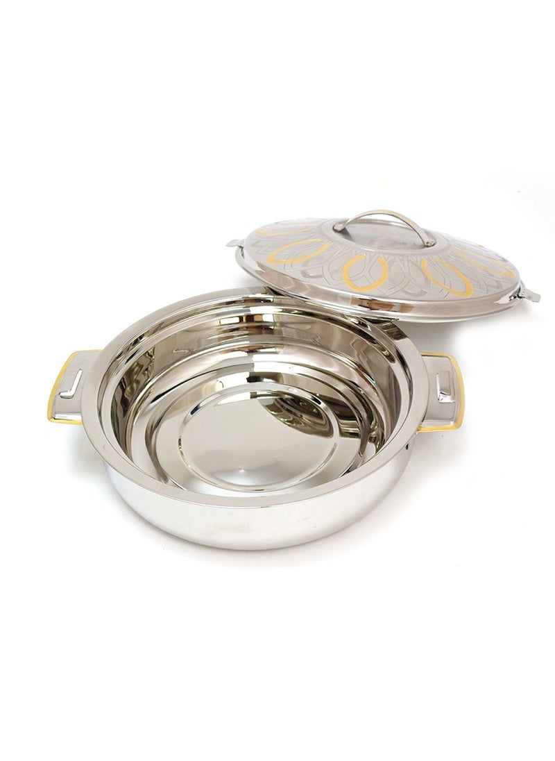 Rathore - Samar Stainless Steel Hotpot Golden Floral Design Double-Wall Insulated Food Warmer  10000ml - Image 1