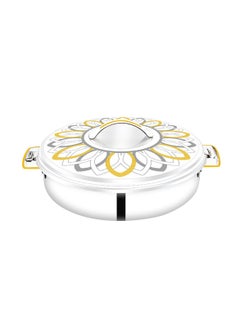 Samar Stainless Steel Hotpot Golden Floral Design Double-Wall Insulated Food Warmer  10000ml
