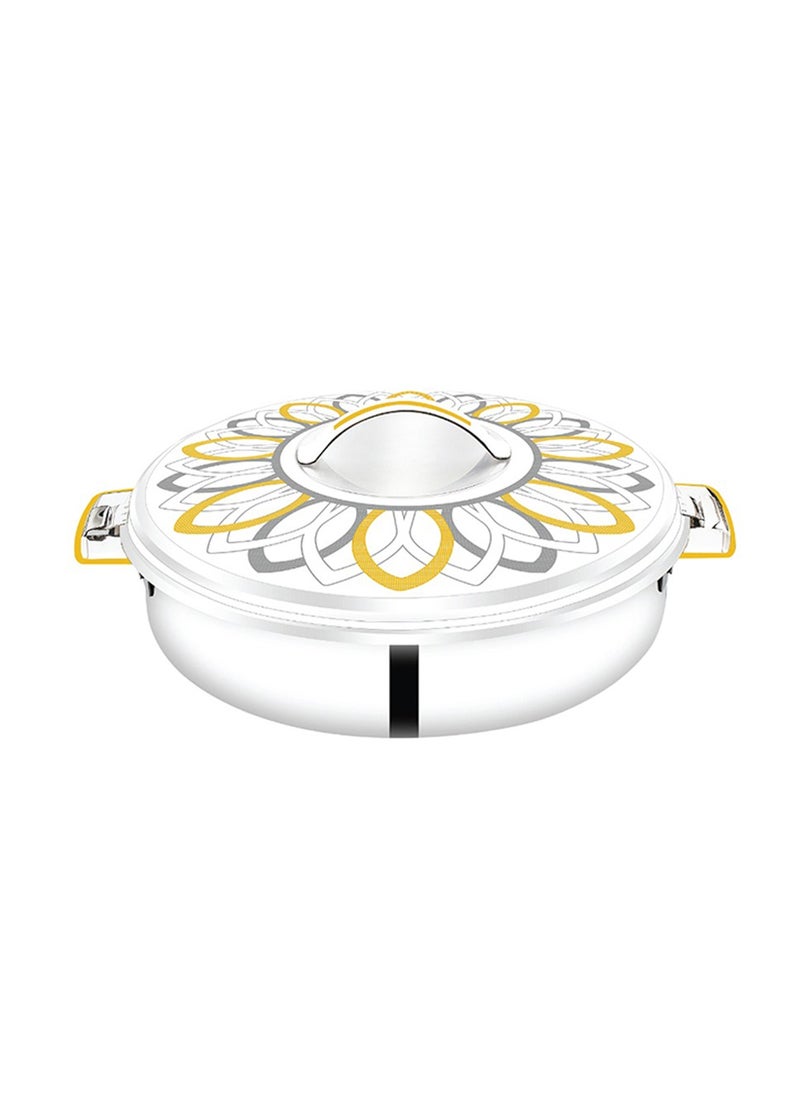 Rathore - Samar Stainless Steel Hotpot Golden Floral Design Double-Wall Insulated Food Warmer  10000ml - Image 1