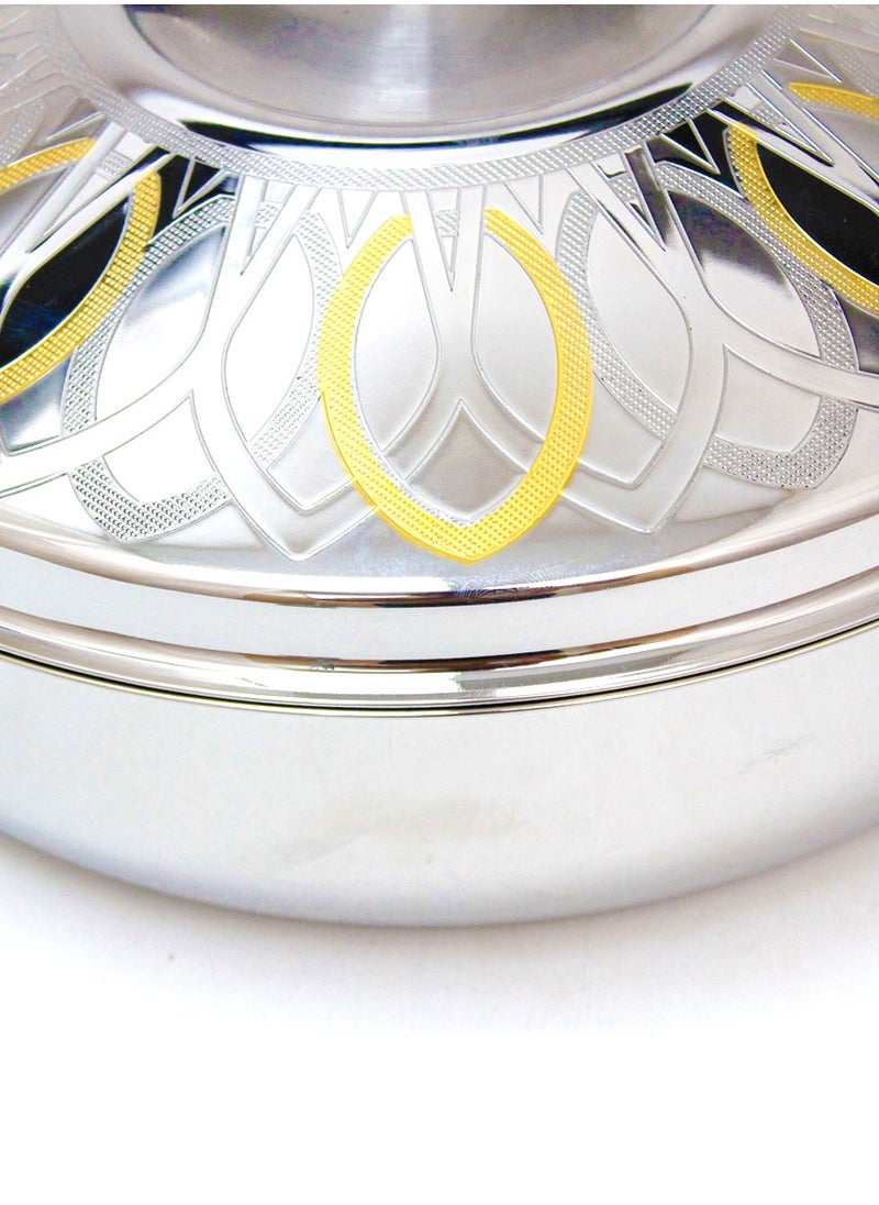 Rathore - Samar Stainless Steel Hotpot Golden Floral Design Double-Wall Insulated Food Warmer  10000ml - Image 1