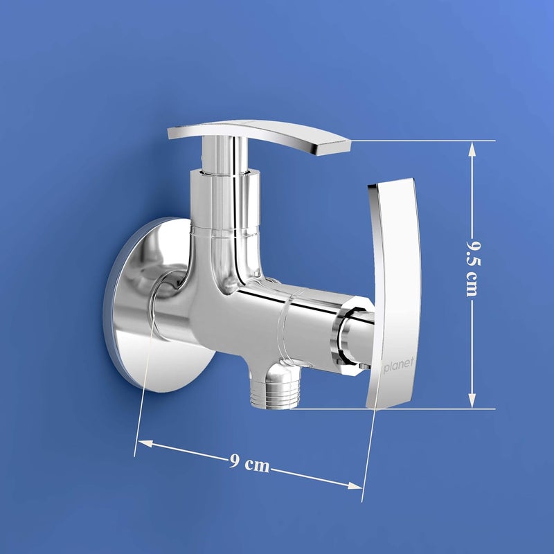 Planet 2 in 1 Angle Cock2 Way Angle Valve for Bathroom with Teflon Tap SamarChrome - Image 3