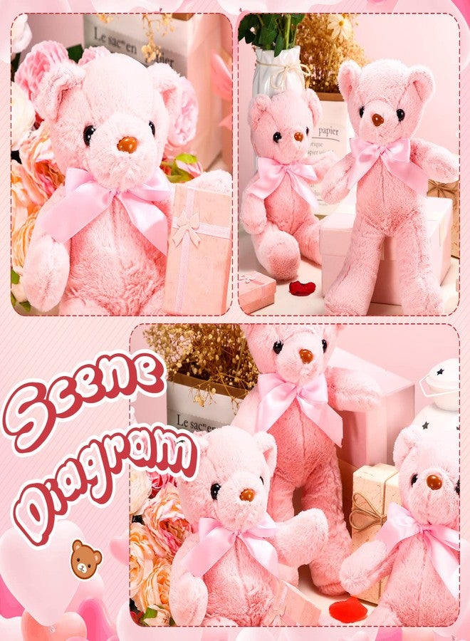 Aoriher 6 Pcs Bear Stuffed Animal Bulk Baby Shower Bear Plush Toys Soft Cute Sleeping and Playing Decorations for Kids Back to School Gift Baby Shower Birthday Party Favor(Pink) - Image 5