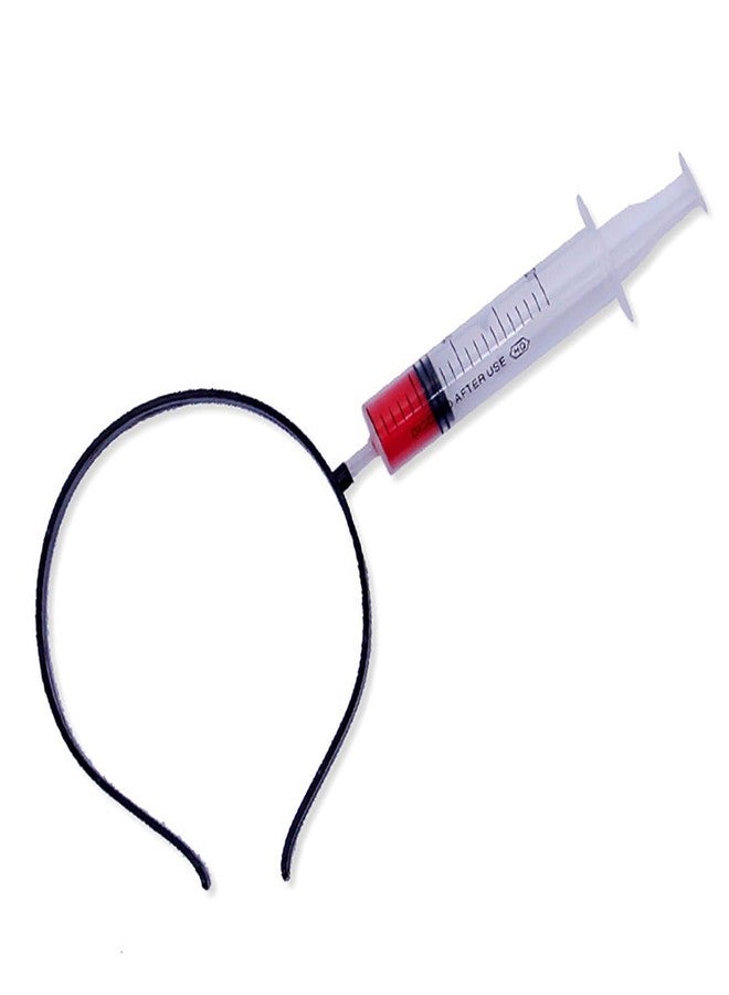 Cooplay Spoofing Horror Costumes Zombie Toy Props Hair Accessories Hair Bands Head Beheaded Cosplay Prank For Halloween Christmas Party (Syringe) - Image 2