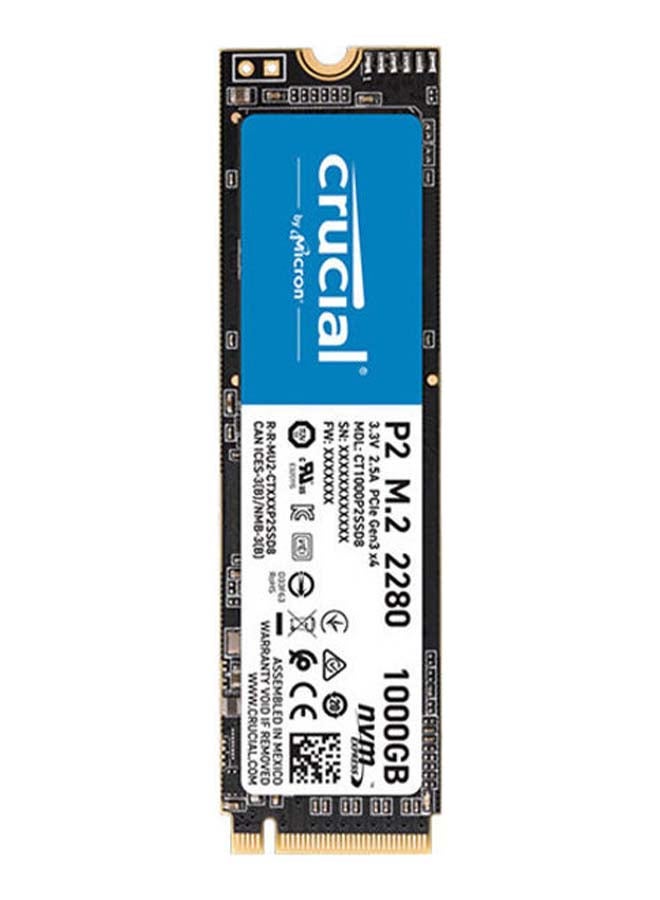 كروشيال محرك أقراص SSD داخلي P2 M.2 NVMe سعة 1 تيرابايت PCI-Express 3.0 3D Nand a يورو M.2 SSD داخلي 1 TB - Image 3