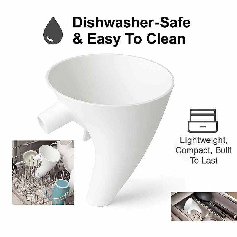 Mixer Attachment: White Durable Flour Funnel - Anti-Splash No-Mess Accessory for Tilt-Head Kitchen Mixer Baking - Image 5