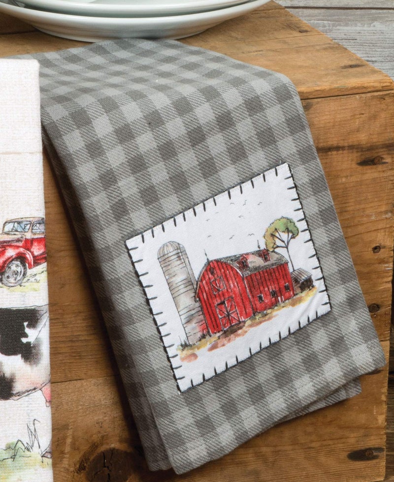 Kay Dee Designs Country Life Dual Purpose Terry Towel & Appliqued Tea Towel Kitchen Dishtowel Set of Farm Animals & Big Red Barn for Cleaning, Drying, Polishing and Baking - Image 3