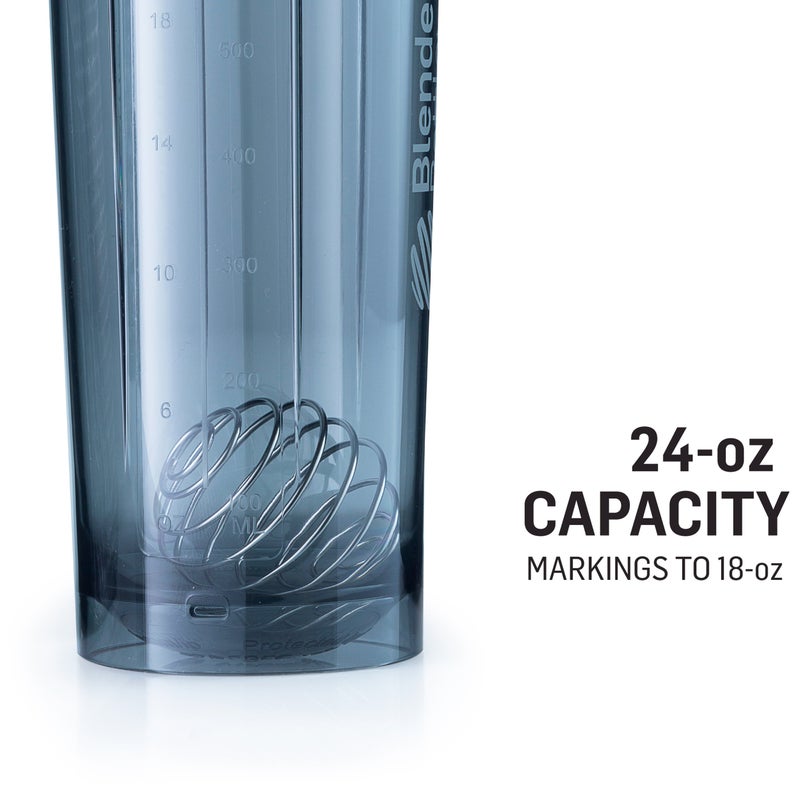 BlenderBottle زجاجة خلط بلندر بوتل برو سيريز مثالية لاهتزازات البروتين وما قبل التمرين، سعة 24 أونصة، أسود/شفاف - Image 2