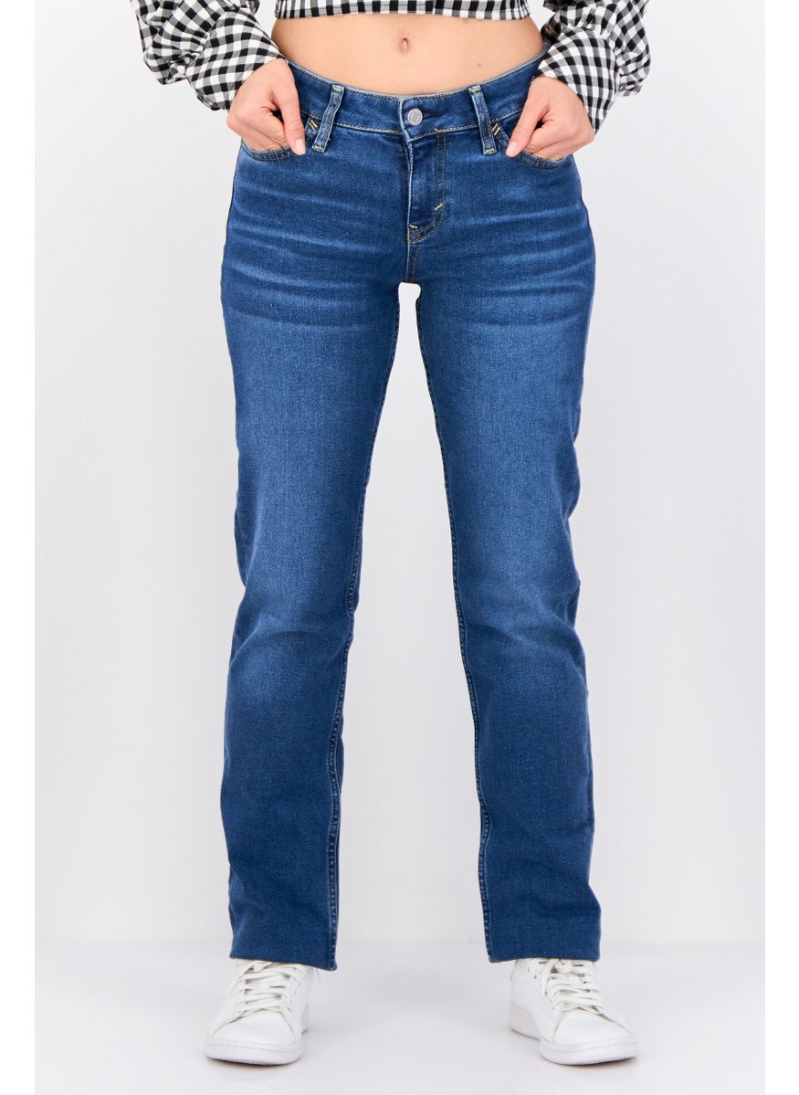 ESPRIT - Women Straight Fit Washed Stretchable Denim, Blue - Image 1