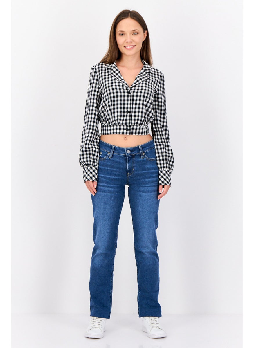 ESPRIT - Women Straight Fit Washed Stretchable Denim, Blue - Image 1