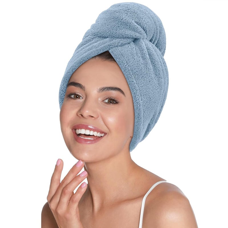 Mush Bamboo Hair Towel  Ultra Soft Absorbent  Anti Microbial Hair Wrap  Quick Drying 500 GSM Bamboo Towel for Hair - Image 1
