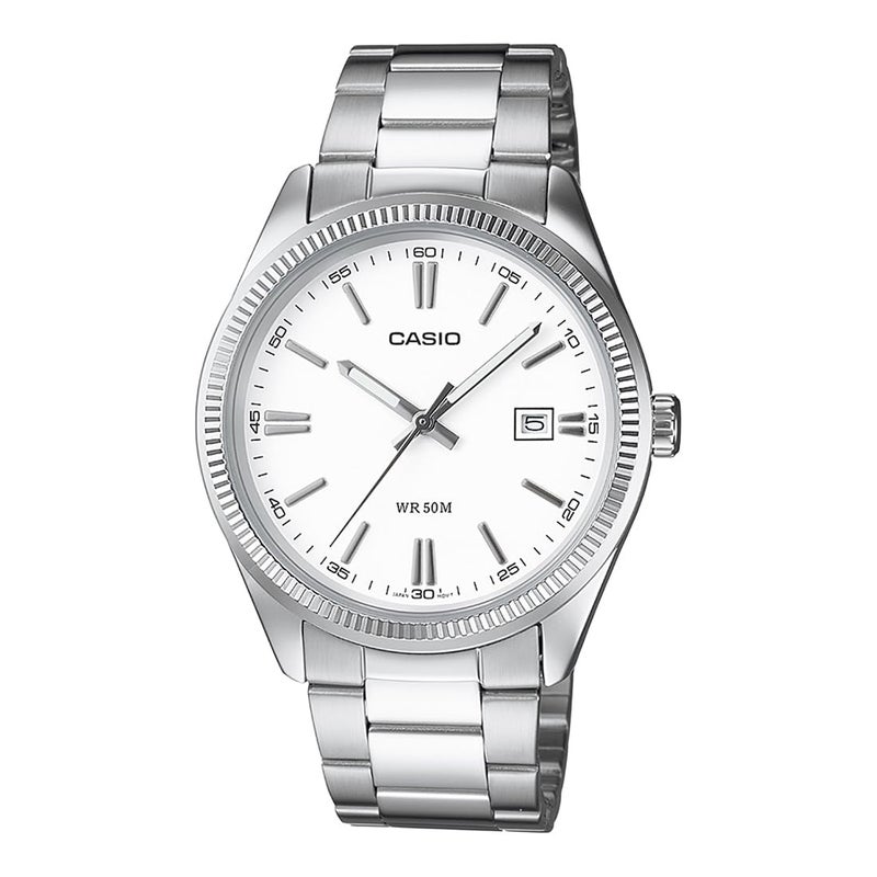 CASIO ساعة انتايسر للرجال MTP-1302D-7A1VDF بقرص أبيض للرجال (A1539) - Image 1