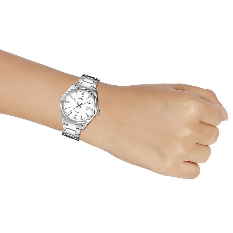 CASIO ساعة انتايسر للرجال MTP-1302D-7A1VDF بقرص أبيض للرجال (A1539) - Image 5