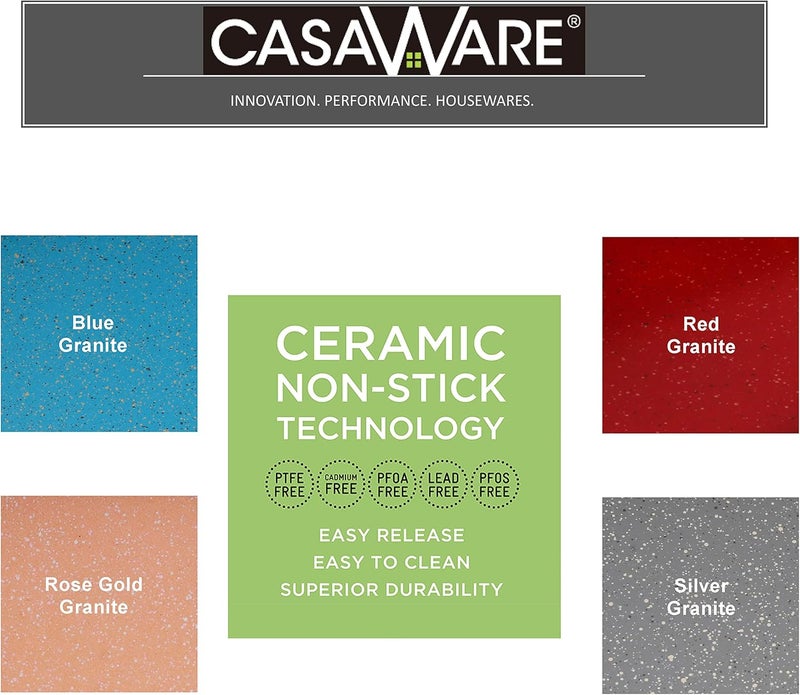casaWare قالب كعكة مجوف 9.5 بوصة (10 أكواب) مطلي بالسيراميك غير لاصق (جرانيت أزرق) - Image 4
