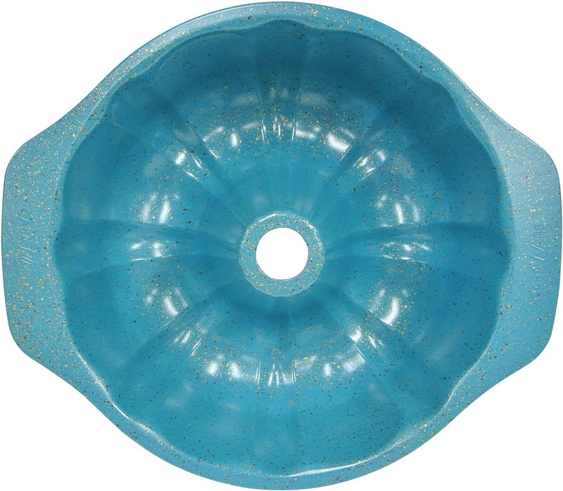 casaWare قالب كعكة مجوف 9.5 بوصة (10 أكواب) مطلي بالسيراميك غير لاصق (جرانيت أزرق) - Image 3