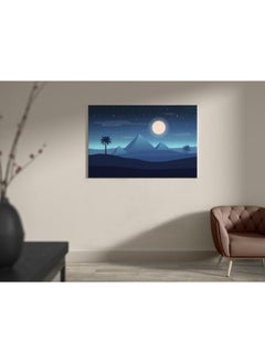 Home Gallery Pyramids and palm tress with full moon Printed Canvas wall art  - Image 4