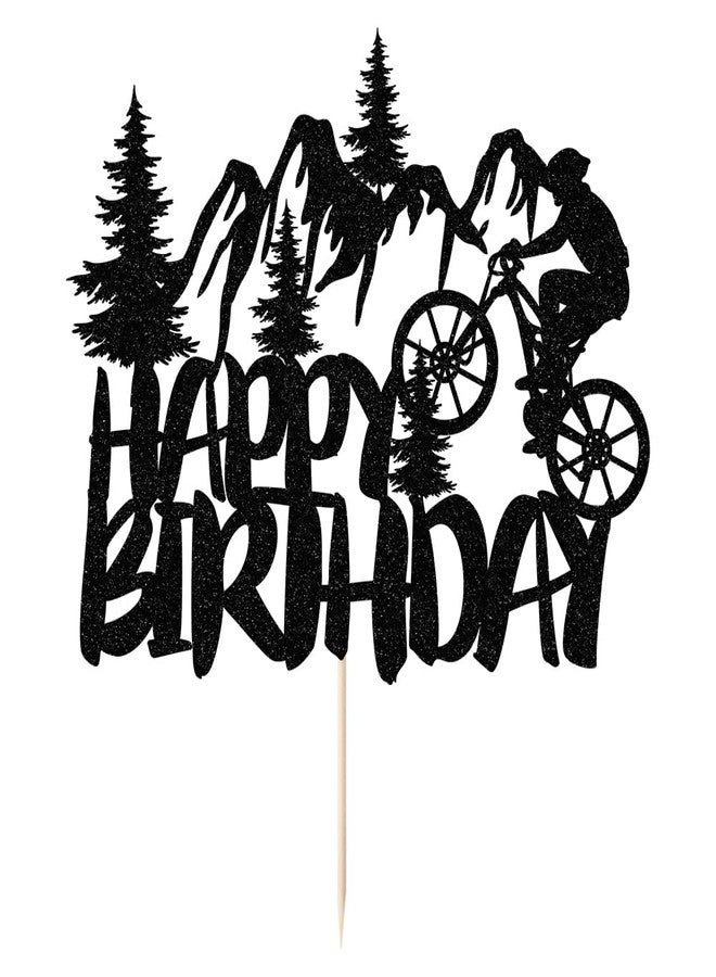 Yetxel Black Flash Mountain Biking bike Cake Topper Birthday Party Cake Decoration, Sports Themed Cake Topper - Image 3
