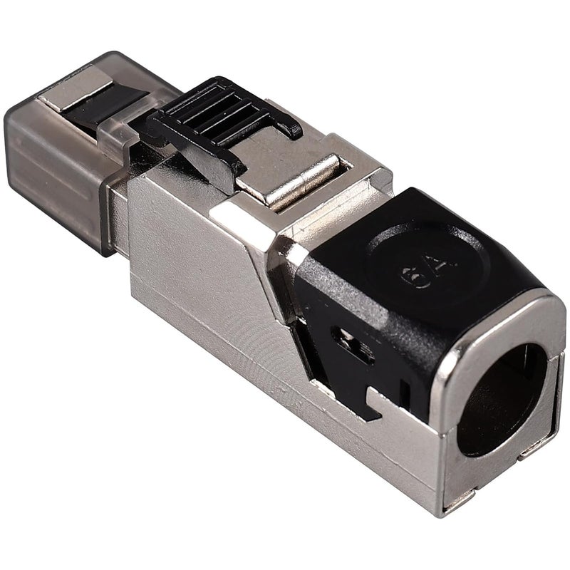 موصل RJ45 محمي عابر للوحدة من النوع Cat6a/7/8 لكابلات شبكة إيثرنت بسرعة 10 جيجابت في الثانية، مع تجعيد بدون أدوات لكابلات التوصيل الداخلية - Image 1