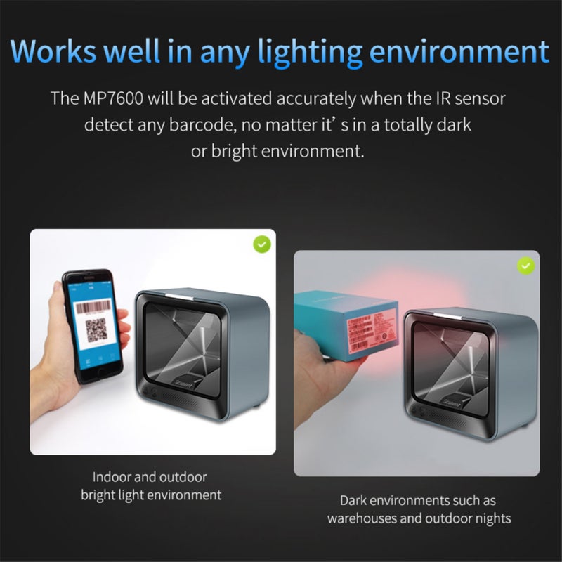 2D Barcode Scanner: Grey 1000000 Pixel USB Port - High-speed Precise Scanning With Infrared Detection, Plug-and-play USB Functionality, Wide OS Compatibility for Retail, Mobile, Computer, Label And Pa - Image 5