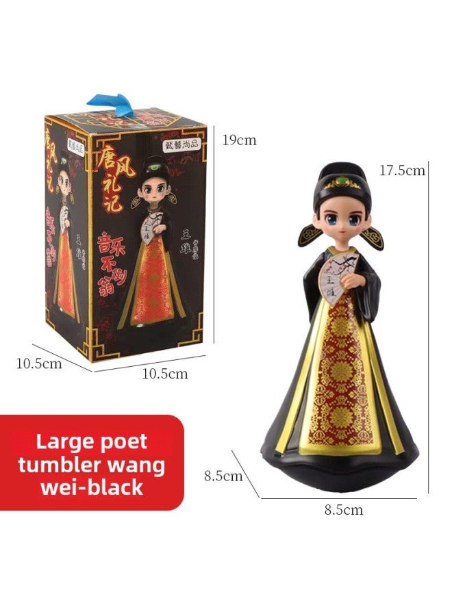 Datang Tumbler Little Sister Creative Xi'an Tourism Creative Doll Doll Toy Ornaments Gift-Color:Large Poetry King Weihei - Image 1