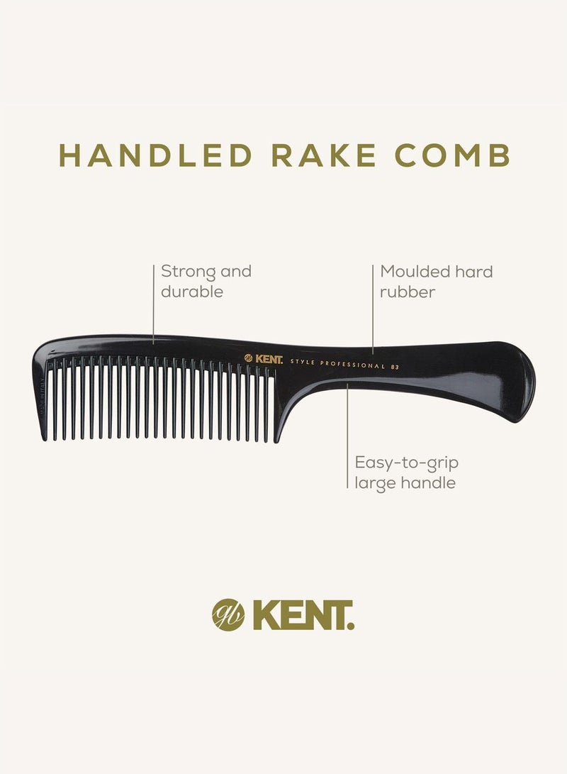 KENT SPC83 Large Handled Rake Comb - Anti-Static Hard Rubber Comb for Detangling Wet and Dry Hair - Wide Tooth Comb for All Hair Types - Image 4