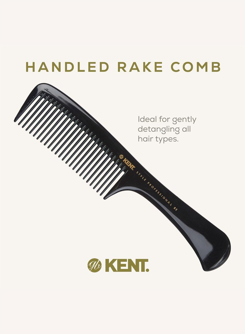 KENT SPC83 Large Handled Rake Comb - Anti-Static Hard Rubber Comb for Detangling Wet and Dry Hair - Wide Tooth Comb for All Hair Types - Image 3