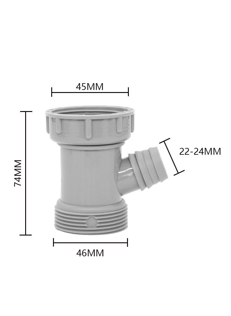 6PCS Water Pipe Accessories: Overflow Three-Way Washbasin Water Four-Way Overflow Water Pipe Accessories for Kitchen Single Sink Sink Row - Image 4