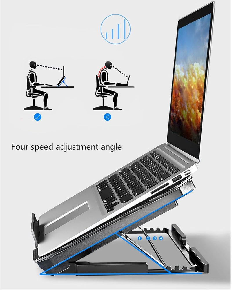 Laptop Cooling Stand Holder with Double Efficient Fan and USB Port. Efficient Holder Laptop Cooler Fan Pad - Image 3