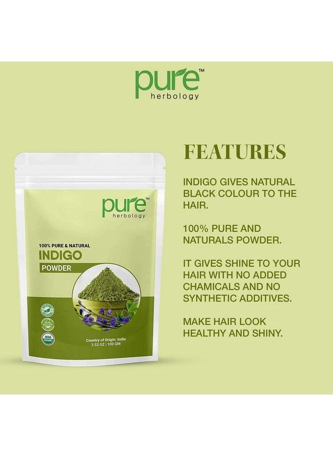 Pure Herbology Pure & Natural Indian Indigo Powder For Hair Care & Hair Growth 100Gm  - Image 3