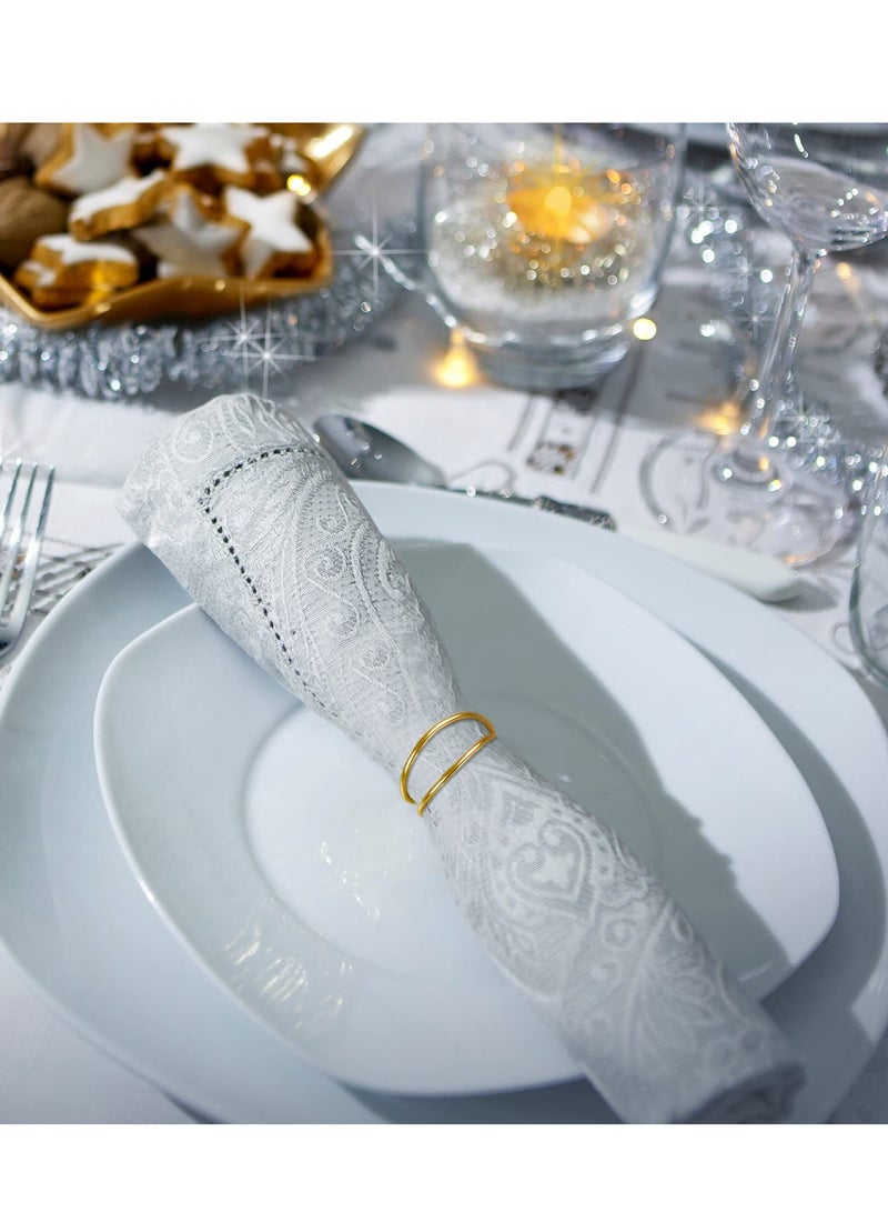 Excefore Gold Napkin Rings, 12 Pieces Metal Spiral Napkin Rings, Napkin Holders Buckles for Wedding, Dinner Party, Buckles Simple Alloy Napkin Rings Serviette, Table Decorations - Image 2