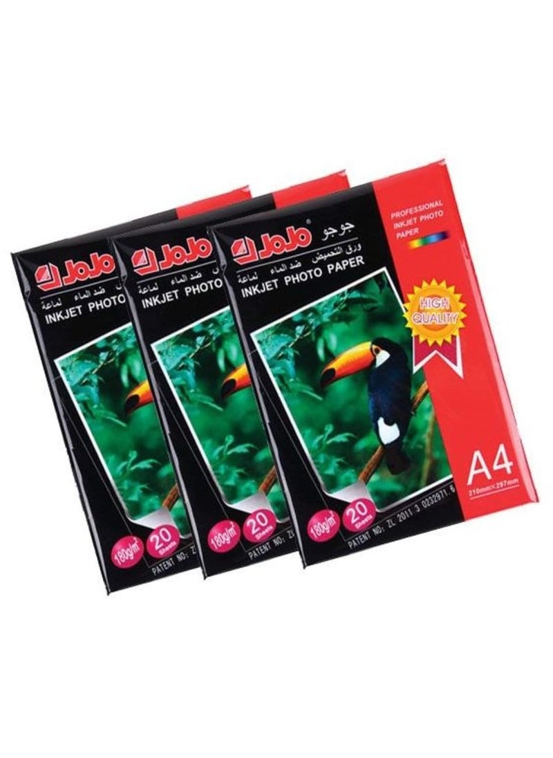 JOJO Photo glossy paper 180 grams // A4 size, glossy, waterproof, dries quickly, 20 sheets  - Image 3