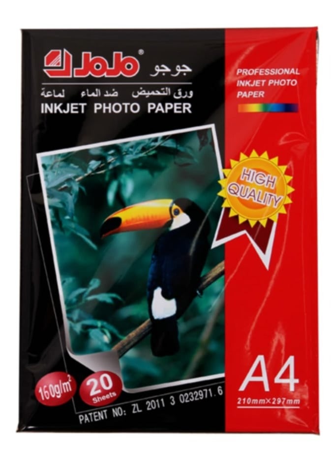 JOJO JOJO Photo Glossy Paper 180 Grams A4 Size Glossy Waterproof Dries Quickly 20 Sheets Z1B0066F01B6569BF8AADZ