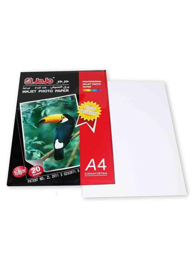 JOJO Photo glossy paper 180 grams // A4 size, glossy, waterproof, dries quickly, 20 sheets  - Image 2