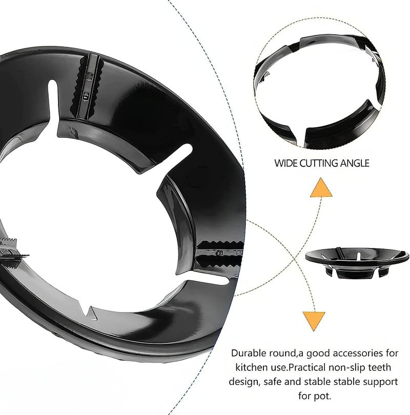 Generic Deckline Black Portable Gas Stove Burner Stand Windproof Flame Saver Energy Efficient Ring with Washable Design Ideal for Indian Gas Chulas 1 Black - Image 3
