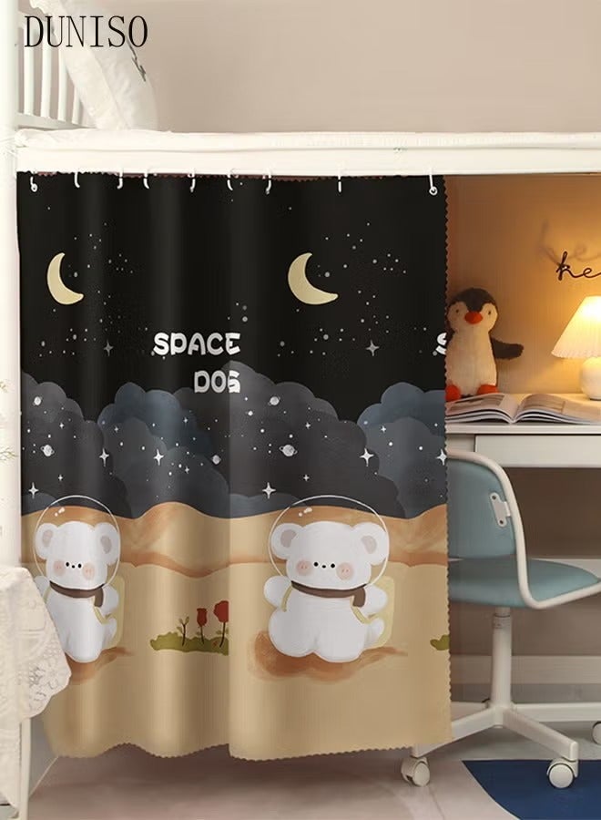Hoasis Bottom Bunk Bed Curtains Privacy Curtains Breathable Dustproof Single Bed Blackout Curtains Privacy Cloth Panels Underbed Loft Bed Canopy Tent Curtain Shading Drapes for Dorm Home College 2 Panels - Image 3