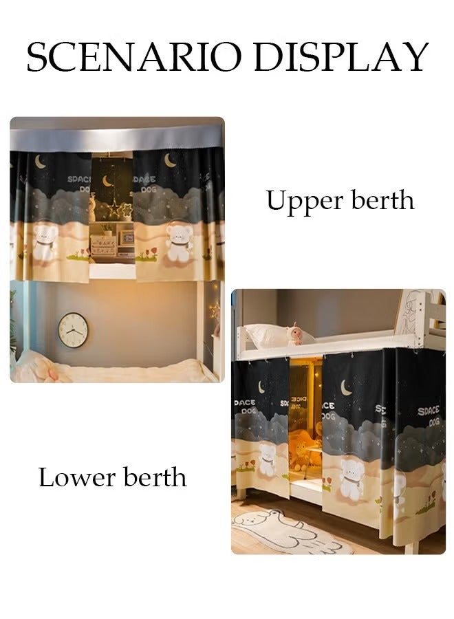 Hoasis Bottom Bunk Bed Curtains Privacy Curtains Breathable Dustproof Single Bed Blackout Curtains Privacy Cloth Panels Underbed Loft Bed Canopy Tent Curtain Shading Drapes for Dorm Home College 2 Panels - Image 4