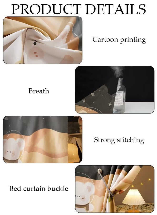 Hoasis Bottom Bunk Bed Curtains Privacy Curtains Breathable Dustproof Single Bed Blackout Curtains Privacy Cloth Panels Underbed Loft Bed Canopy Tent Curtain Shading Drapes for Dorm Home College 2 Panels - Image 5