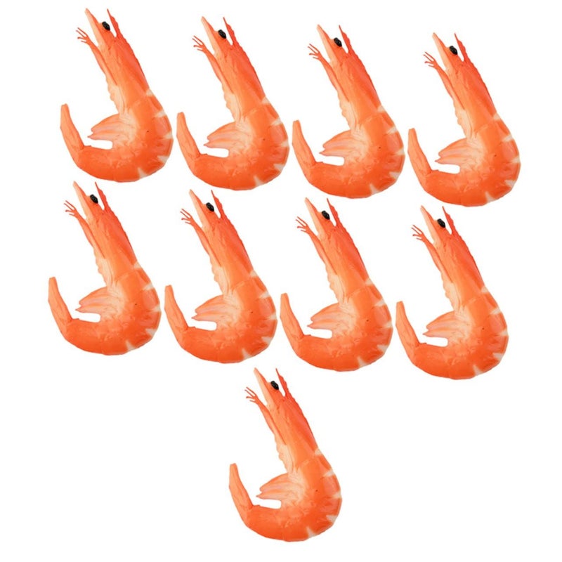 9Pcs Artificial Shrimp Models Realistic Plastic Seafood Display Props - Image 2