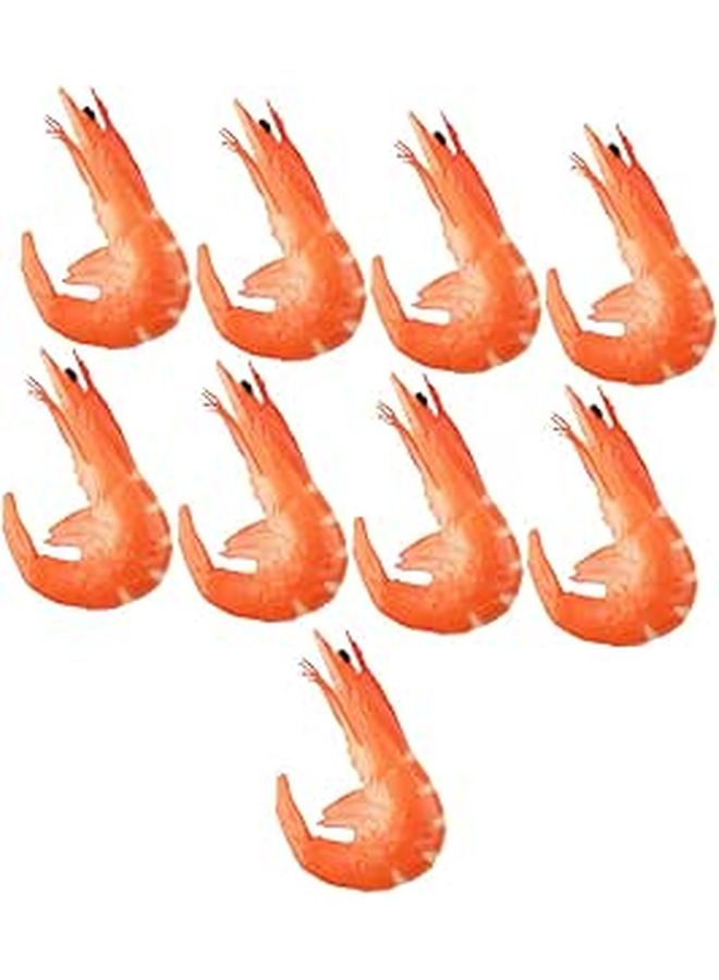 9Pcs Artificial Shrimp Models Realistic Plastic Seafood Display Props - Image 1