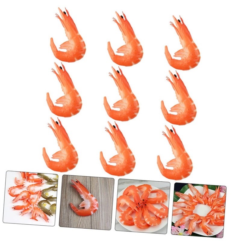 9Pcs Artificial Shrimp Models Realistic Plastic Seafood Display Props - Image 4