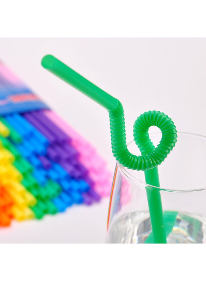 Straw Disposable Separate Packaging Children's Food Grade Plastic Handmade Special Changing Flexible Color Art Straw-Specifications:Bulk 50/bag  - Image 4