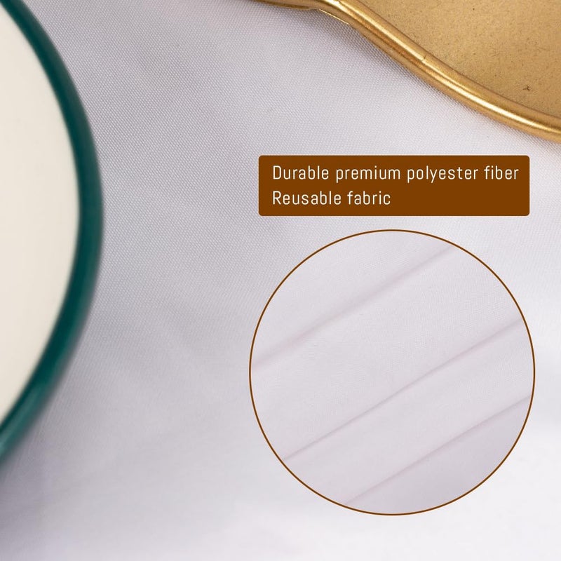 TUOTPE 10 Pack White Round Tablecloths, 120 Inch Stain Resistant and Wrinkle Polyester Fabric Washable Table Clothes Cover for Kitchen Dining, Wedding, Reception Banquet, Birthday Party, Buffet Restaurant - Image 2