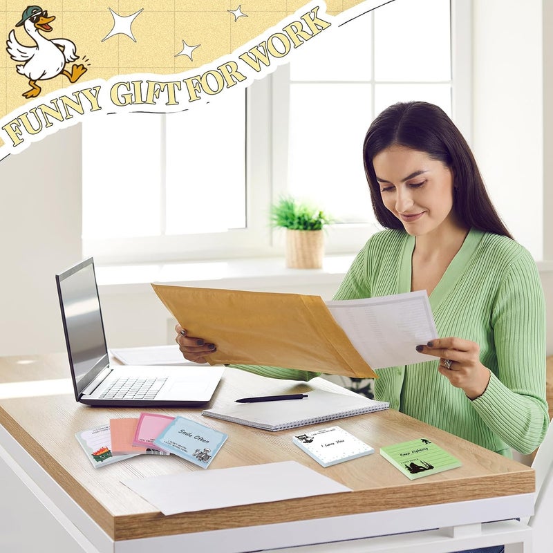 Saypacck 9 Pads Cute Sticky Notes Cartoon Self Stick Notepads 3x3 Inches Notes Adhesive Memo Pad Office Decor Gifts for Students School Teacher Office Meeting (Funny) - Image 4