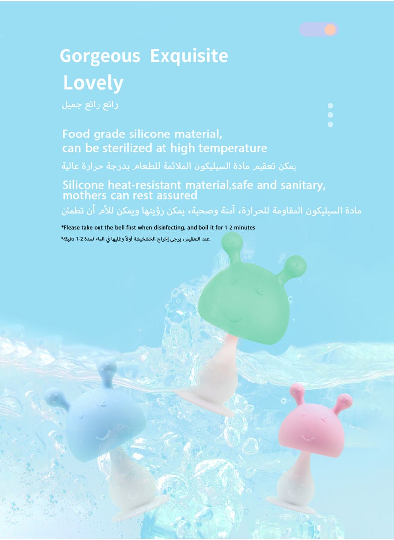 Jourvent - Super Soft Silicone Teether with Suction Base - Visually Stimulating and Easy to Grasp Toy for Baby Teething Relief - 3+ Months - Image 1