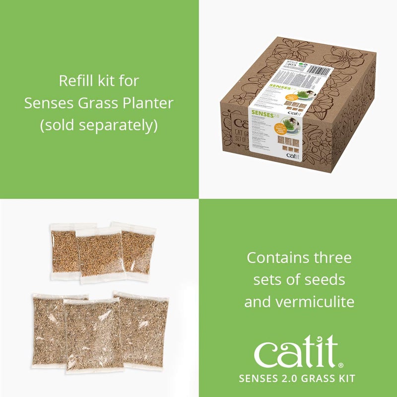 Catit Cat Toys Cat Grass Seeds (Set of 3) - Image 4
