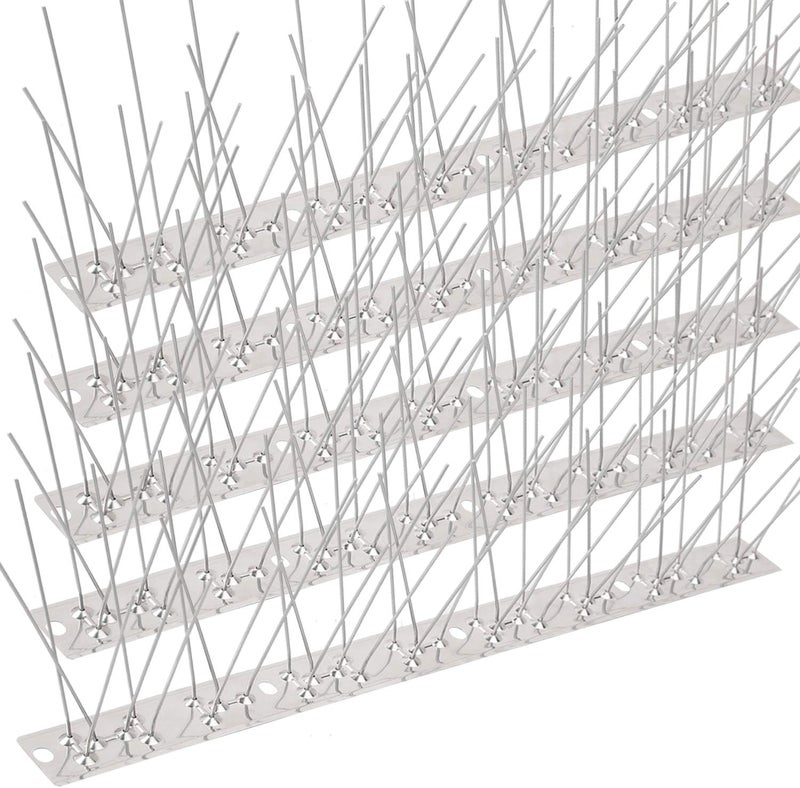 Valibe Bird Spikes for Pigeons Small Birds 100ft Stainless Steel Bird Spikes for Outside to Keep Birds Away for Critter Pricker Woodpecker Cat with Uninstalled Pins - Image 1