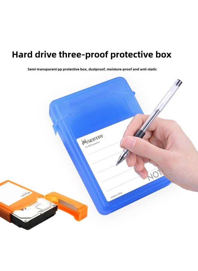 Generic Seatay Shuolitai HD302 Mobile Hard Disk Box/protective Box/pp Box Hard Disk Holder/hard Disk Box Storage Bag-Color:Blue Translucent  - Image 4